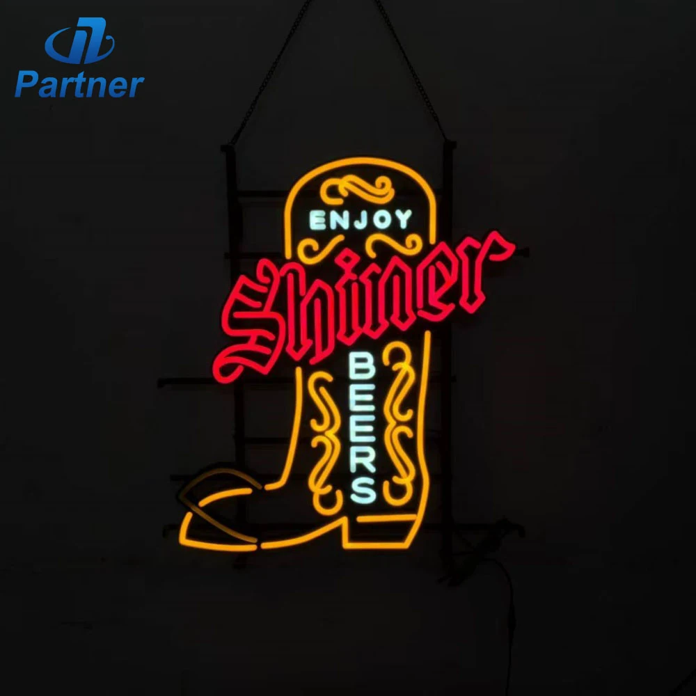 ENJOY SHINER BEER – LED‑Effect Faux Neon Sign, Beer Lover Gift
