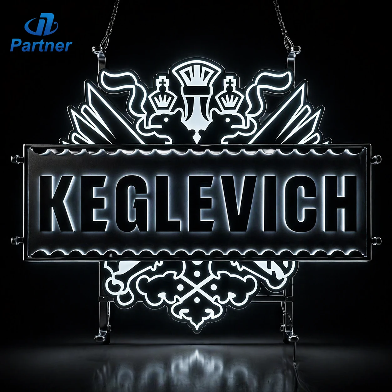 Custom LED Light Box Sign for Bar & Restaurant | Keglevich Illuminated Logo with Neon Effect