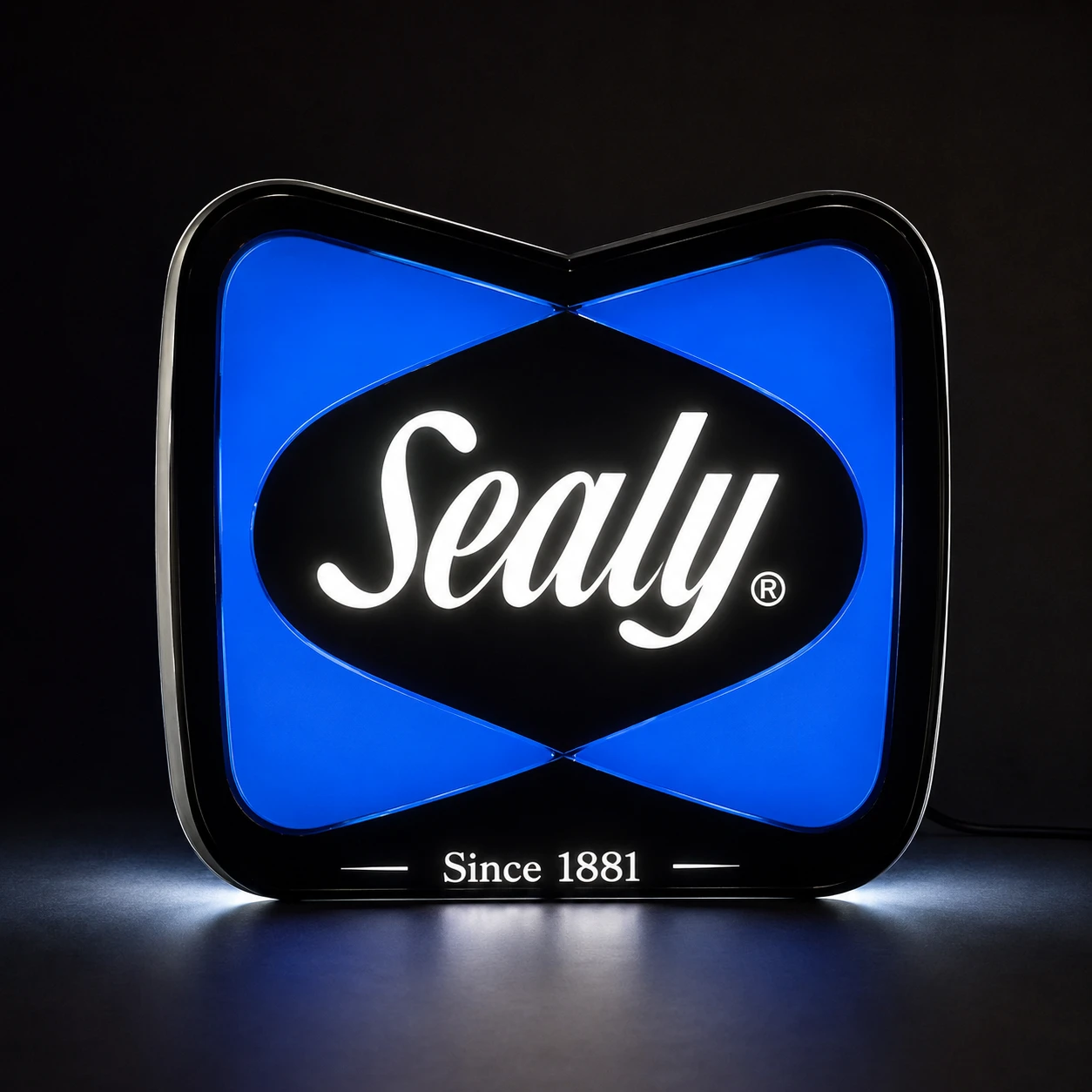 Custom LED Light Box Sign for Retail & Branding | Sealy Logo Illuminated Display Sign