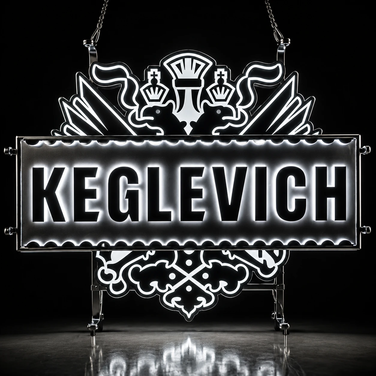 Custom LED Light Box Sign for Bar & Restaurant | Keglevich Illuminated Logo with Neon Effect